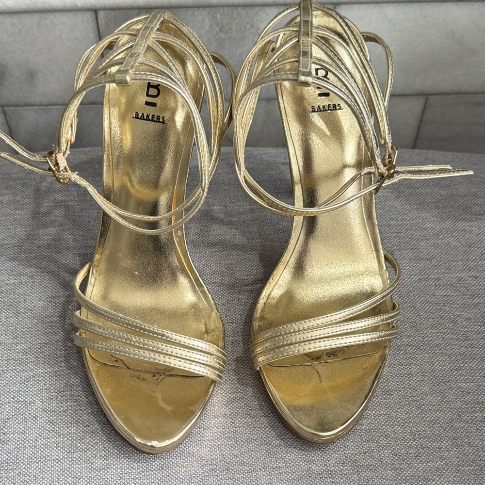 Bakers Gold Strappy Heels - Picture 4 of 10